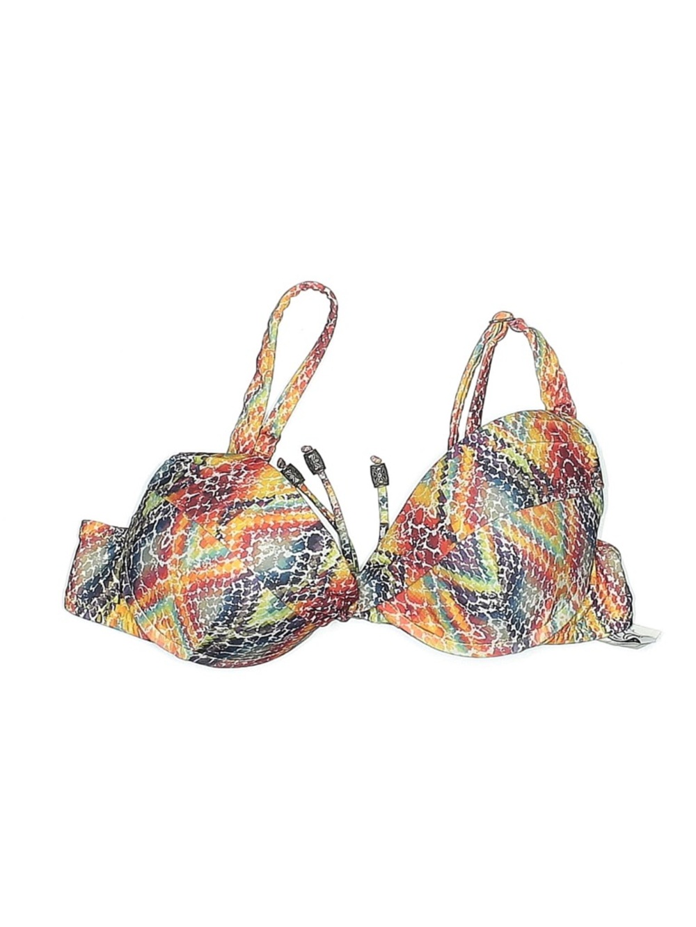 BECCA Multicolor Zigzag Underwire Bikini Top - Yellow, Orange, Blue